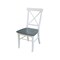 International Concepts Square 42 in Dual Drop Leaf Table, 2 X-back Chairs, White/Heather Gray, 42 W, 42 L, 29.5 in H, Wood K05-42DP-C613P - alternate 5